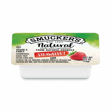 SMUCKERS Smuckers 1/2 Ounce Natural Jam, 0.5 oz Container, Strawberry, PK200 8201